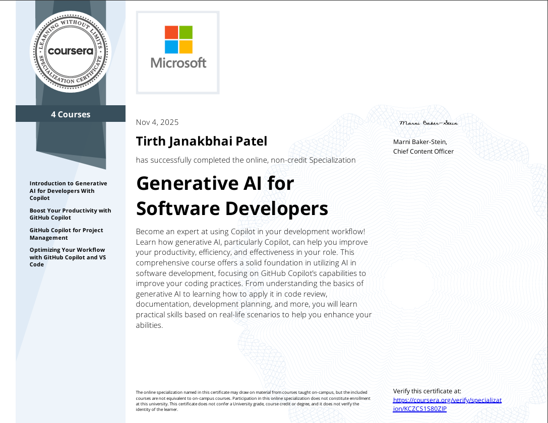 Generative AI for Software Developers