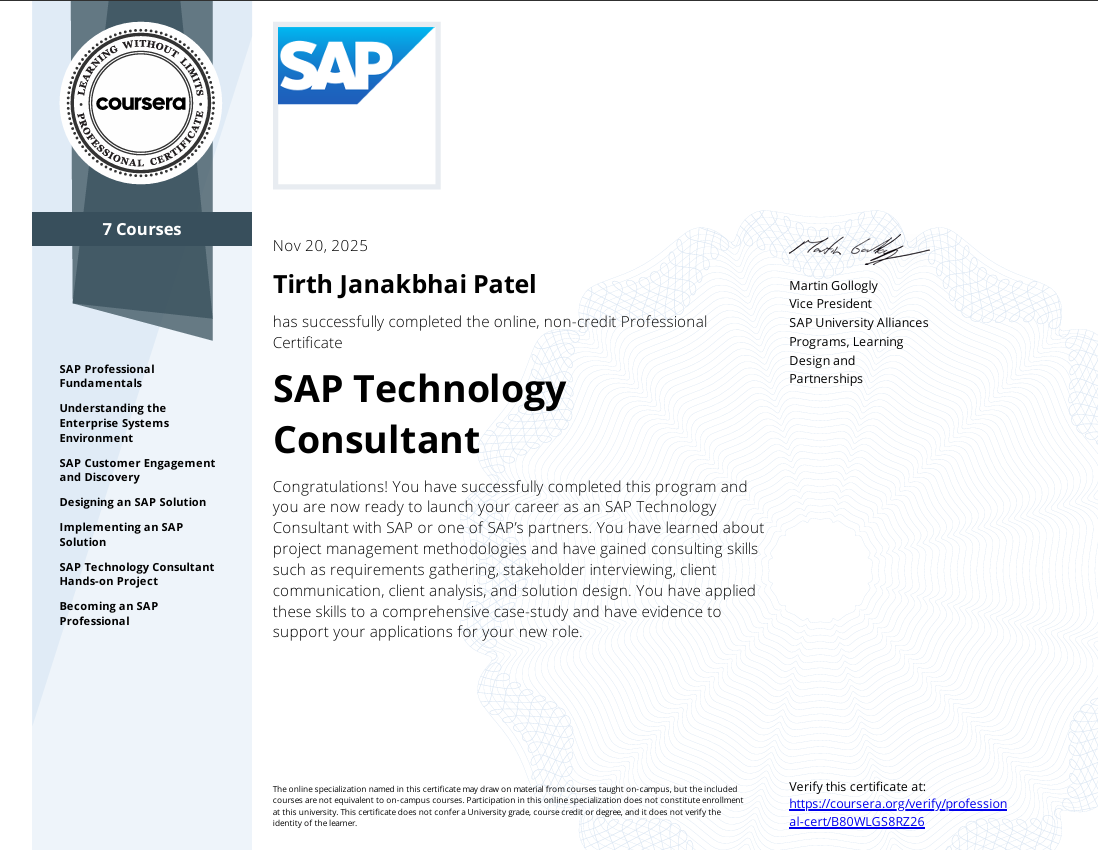 SAP Technology Consultant