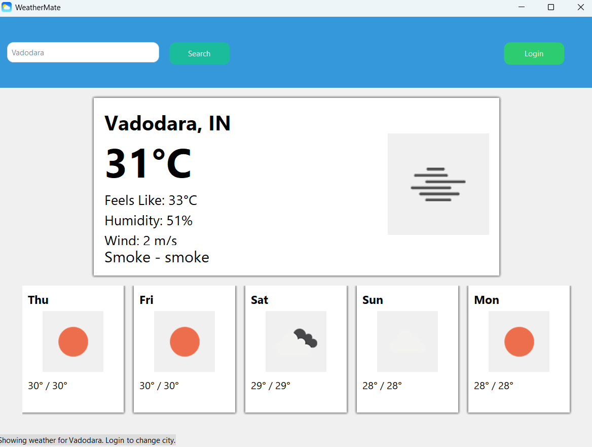 WeatherMate Application